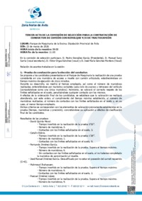 Tercer Acta de la Comisi&oacute;n de Selecci&oacute;n