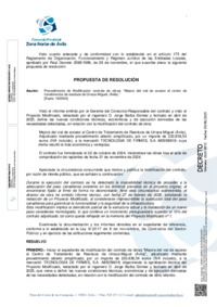 Inicio de Expediente de Modificación del contrato