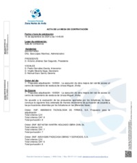 Acta de la segunda sesión de la Mesa de Contratación